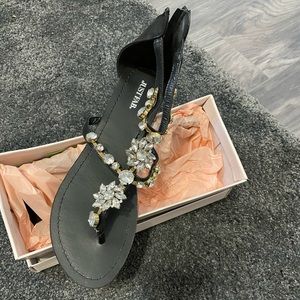 Justfab Nadya Beaded Flat Sandal